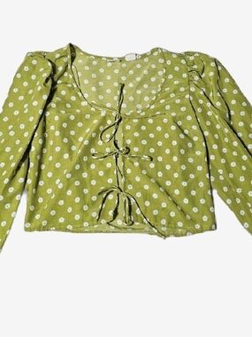 Levi's Olive Green Daisy Tie-Front Blouse